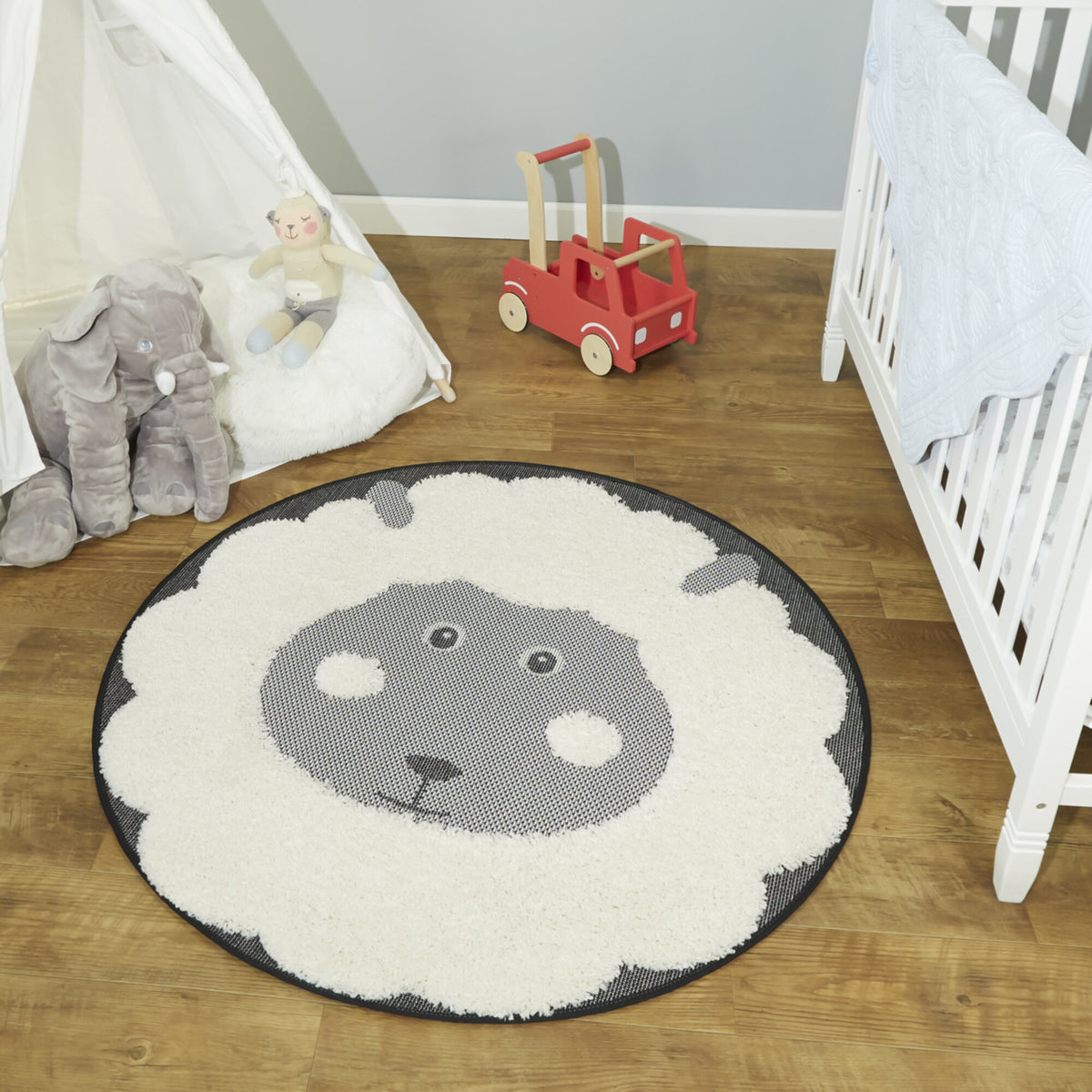 Round Sheep Kids Area Rug