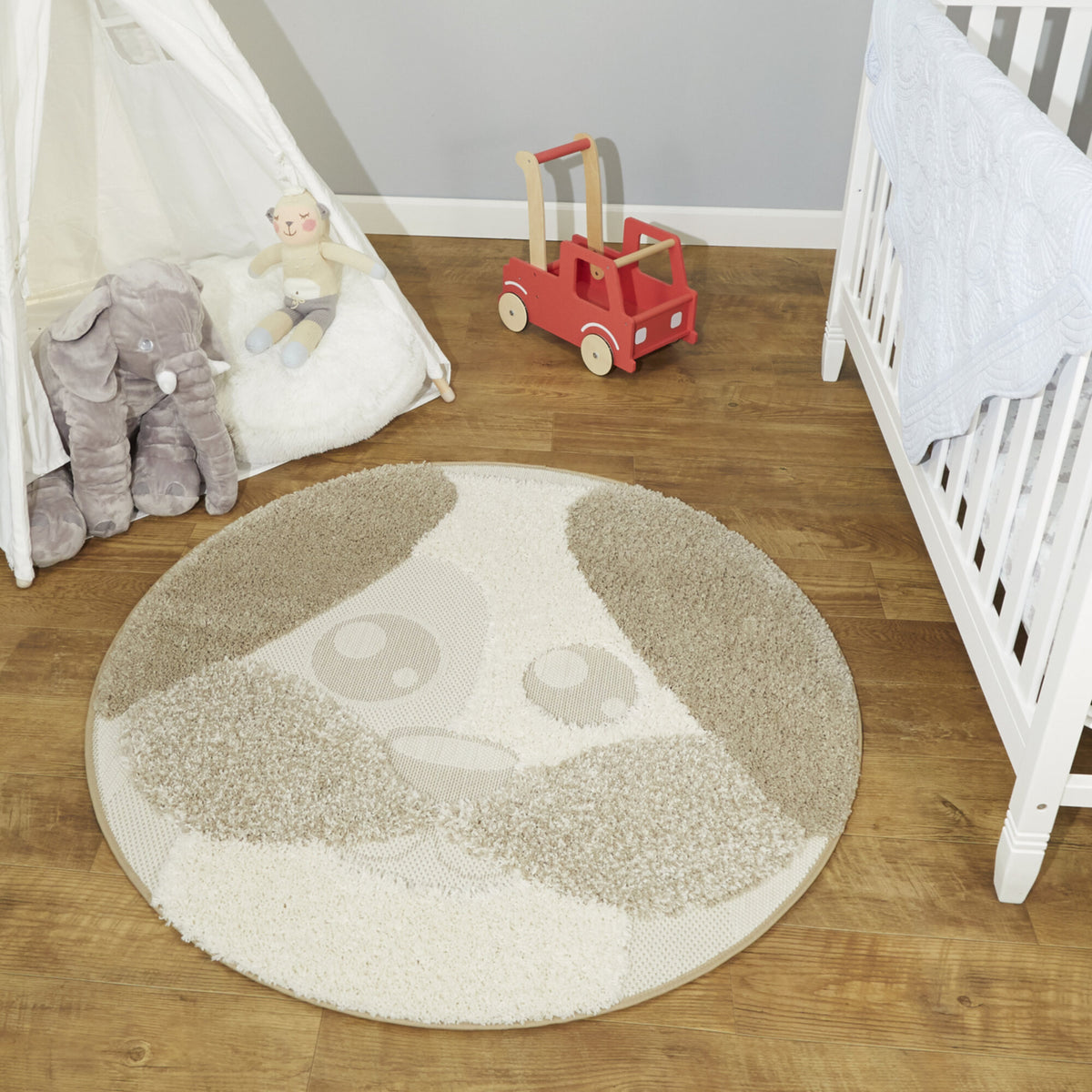 Round Puppy Kids Area Rug