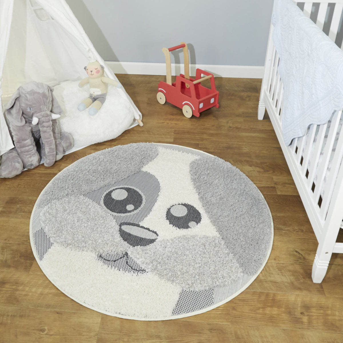 Round Puppy Kids Area Rug