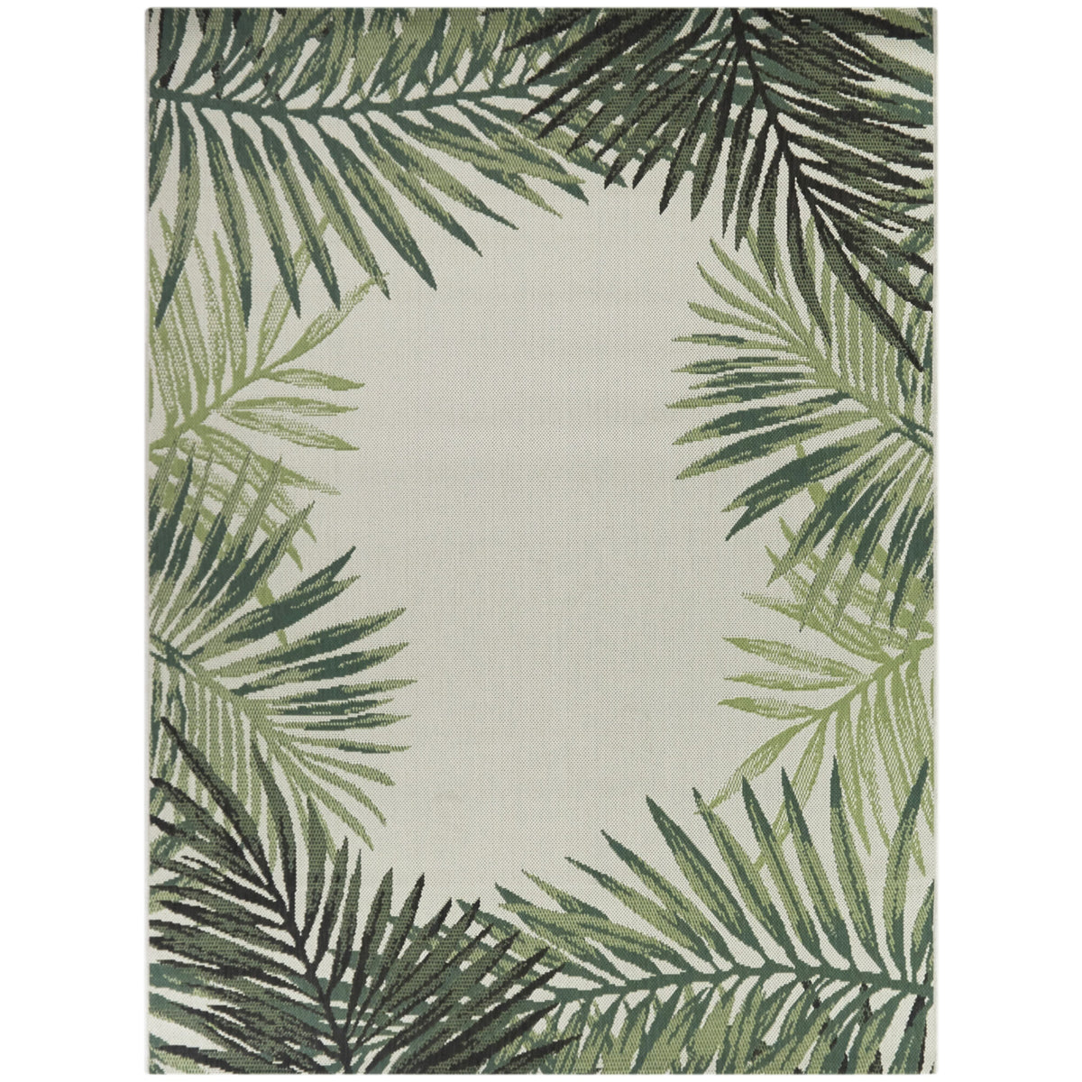 Emy Botanical Border Patio Area Rug