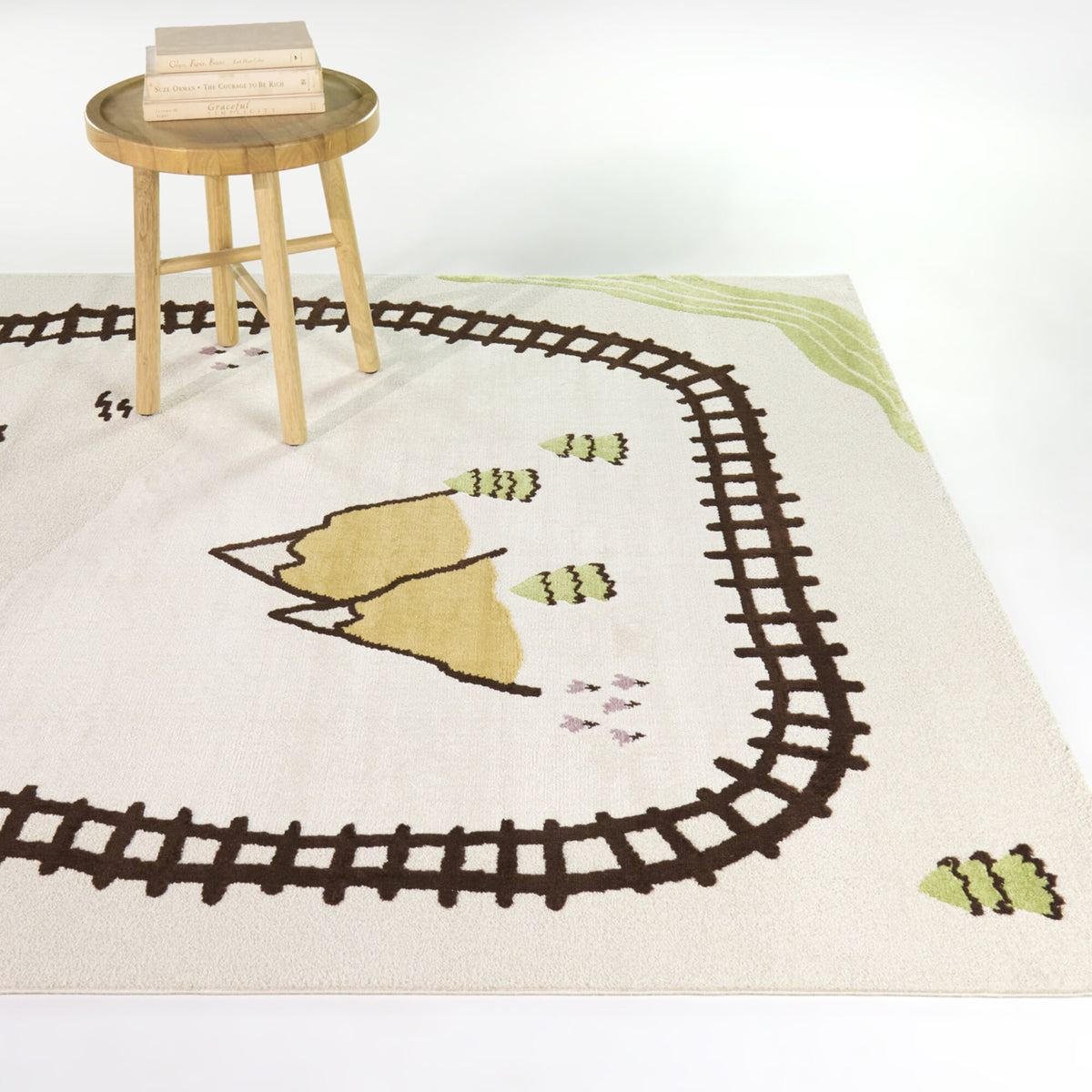 Virginia Kids Train Tracks Area Rug