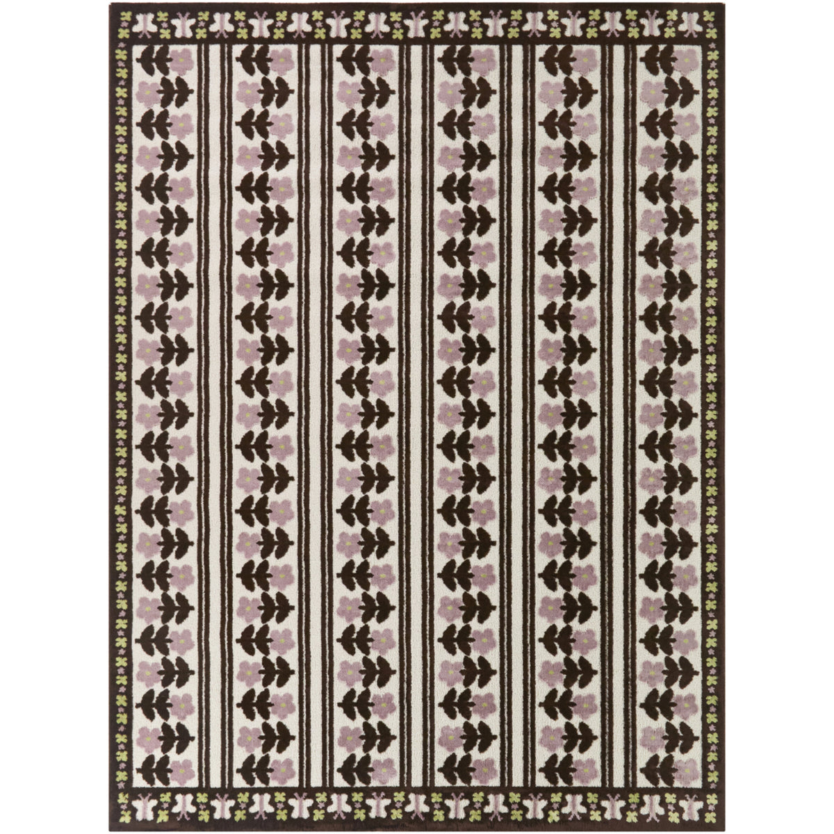 Bianchi Striped Floral Area Rug