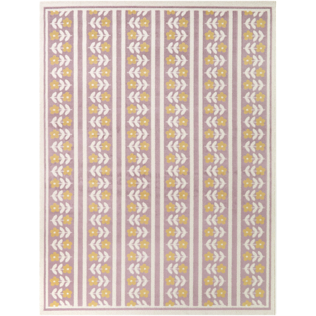 Irvan Striped Floral Area Rug