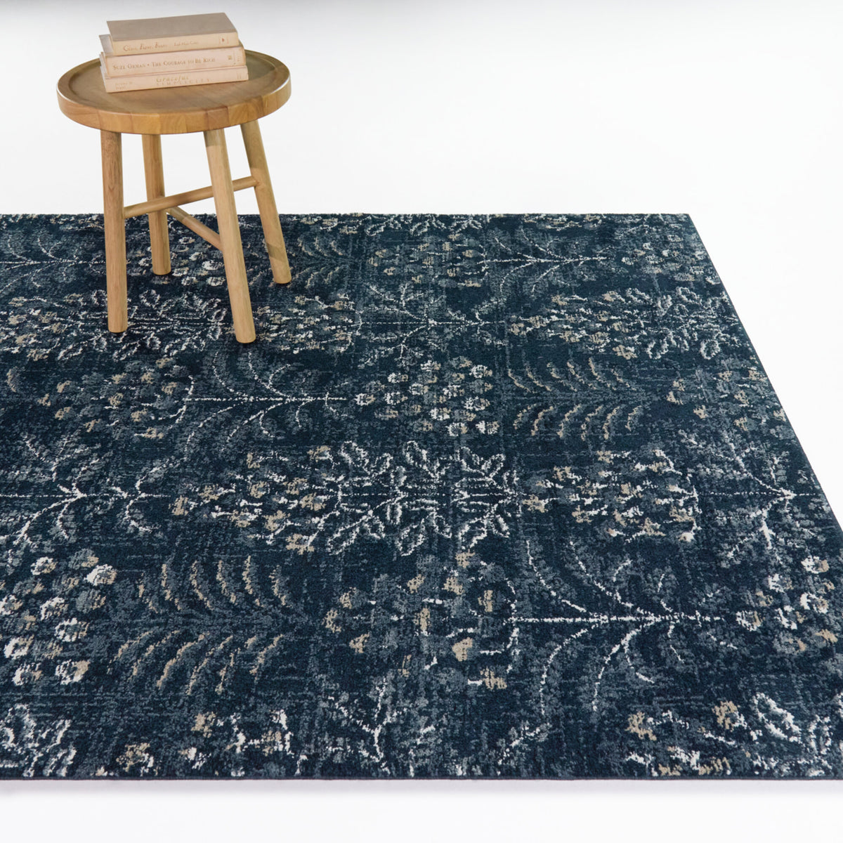 Estella Distressed Floral Motif Area Rug