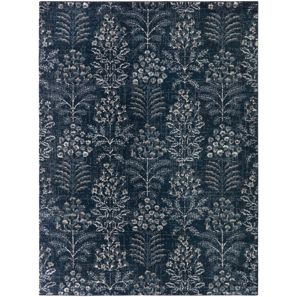 Estella Distressed Floral Motif Area Rug