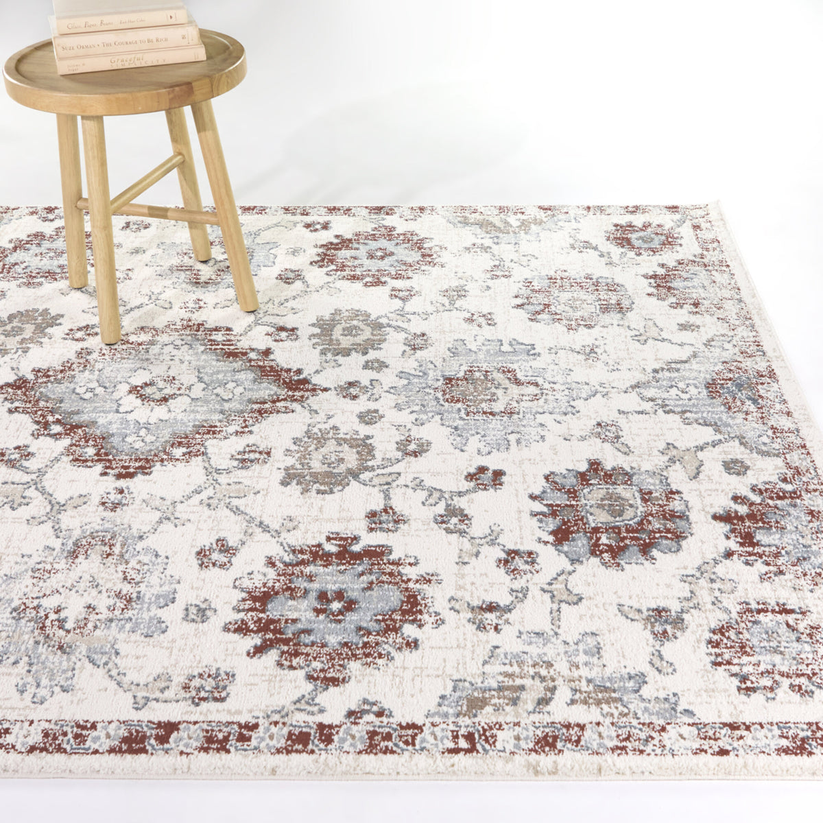 Palacios Traditional Floral Medallion Area Rug
