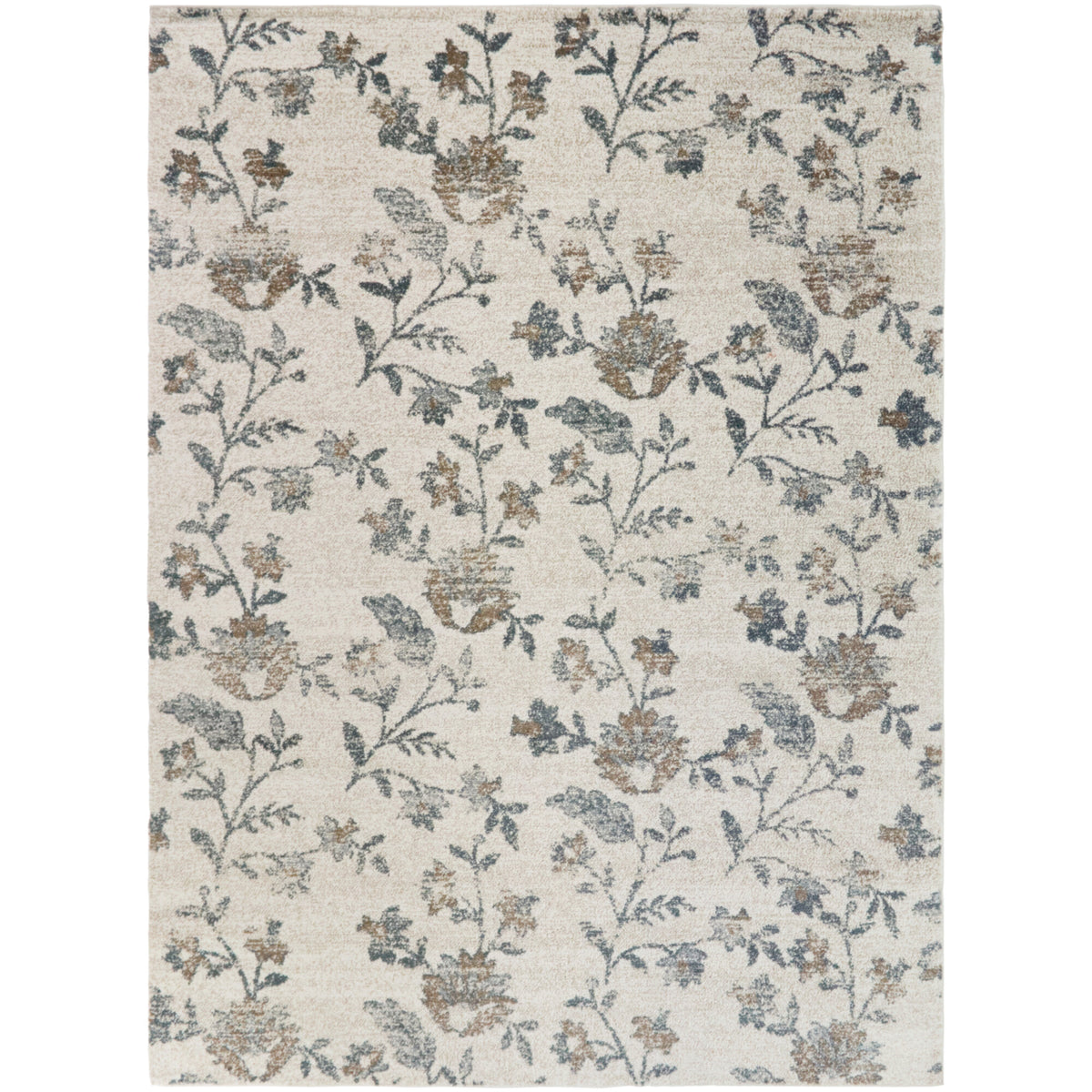 Emanuele Distressed Floral Area Rug