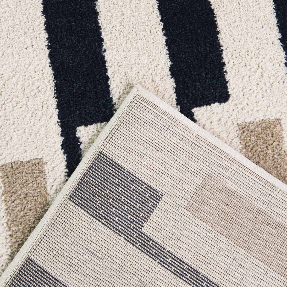 LaMonte Mid-Century Modern Colorblock Stripe Area Rug
