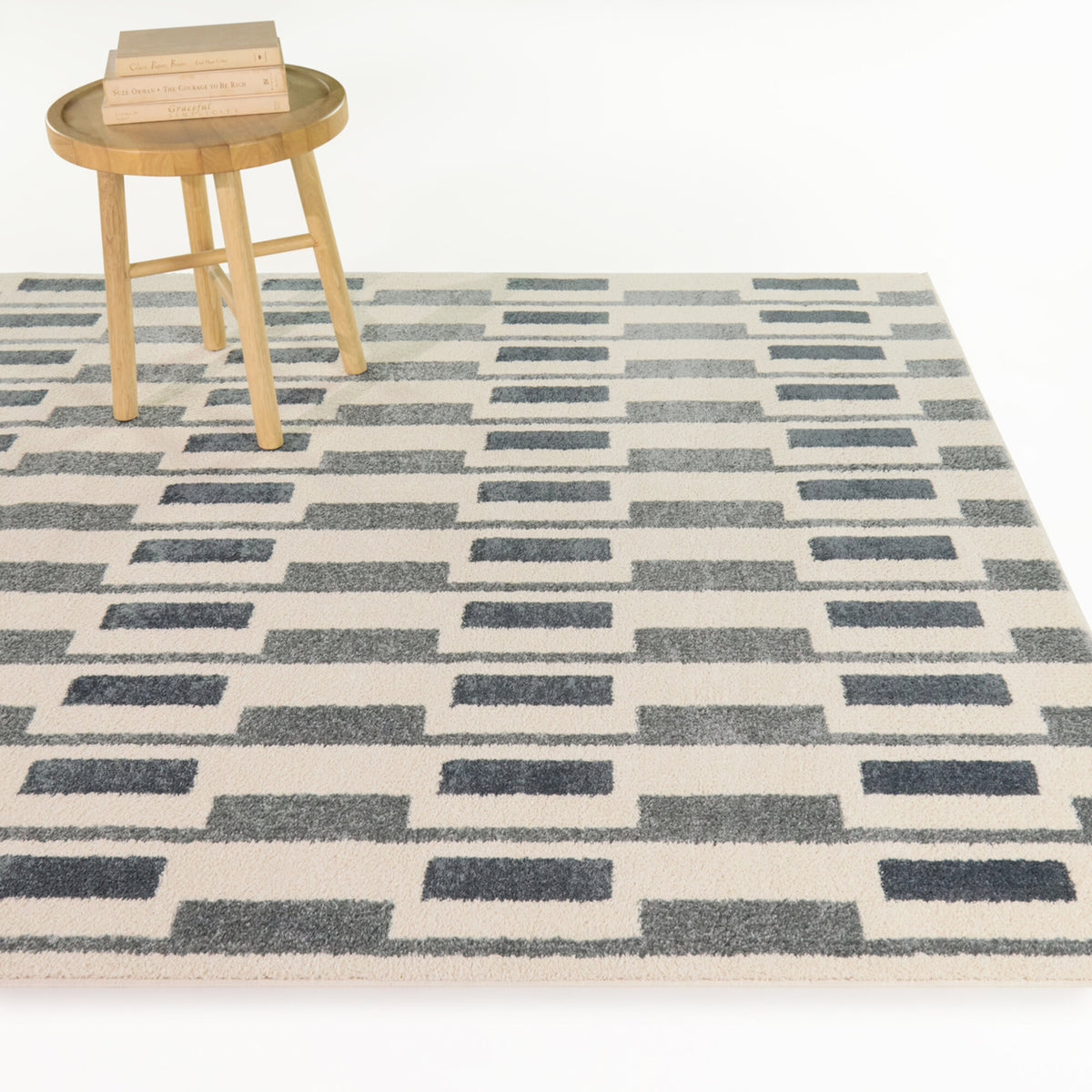 Lamonte Mid Century Modern Colorblock Stripe Area Rug