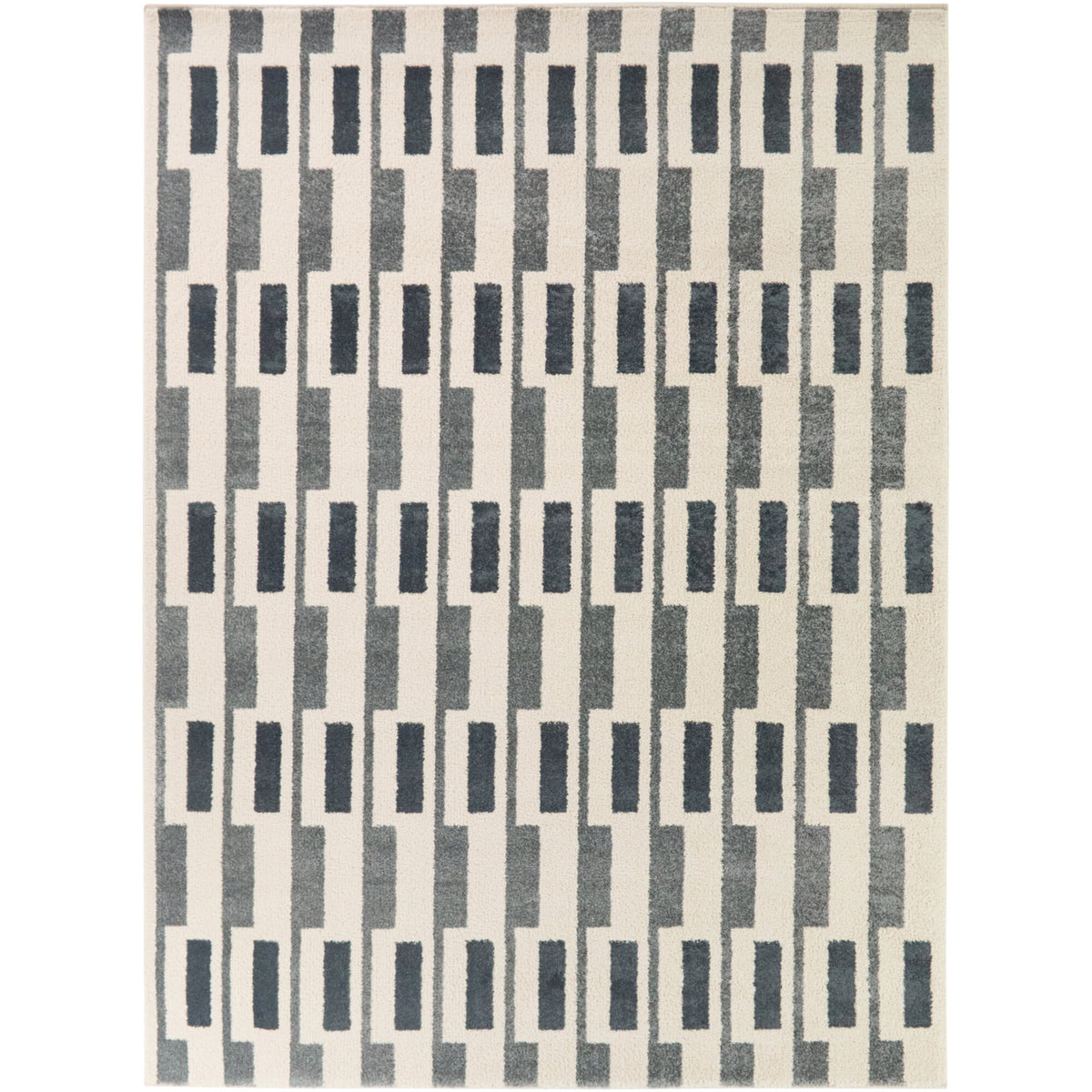 Lamonte Mid Century Modern Colorblock Stripe Area Rug