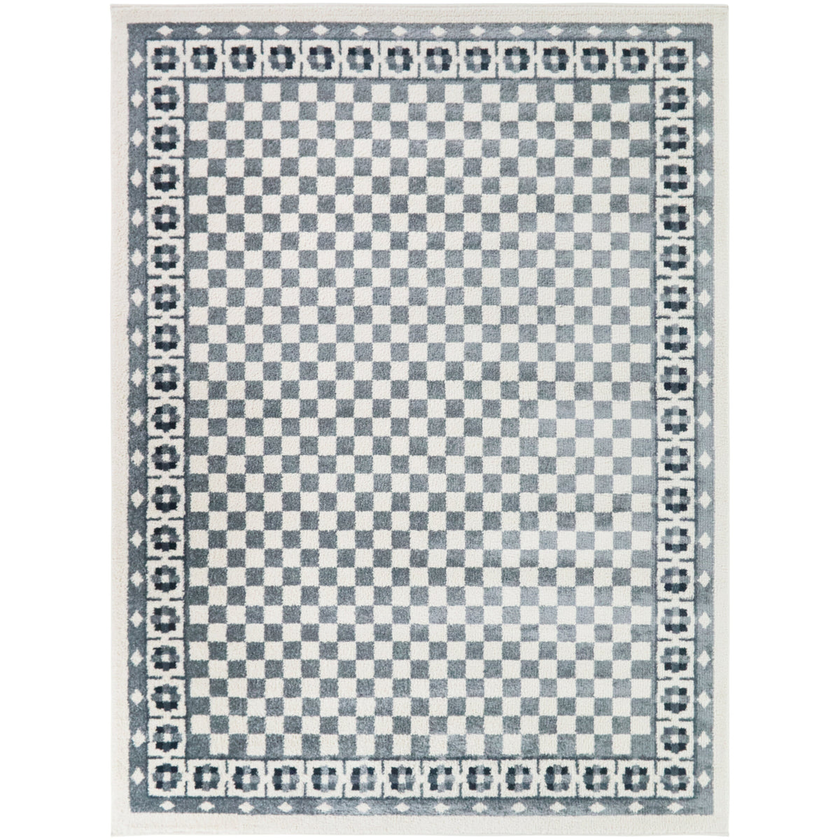 Fawke Floral Checkered Border Area Rug