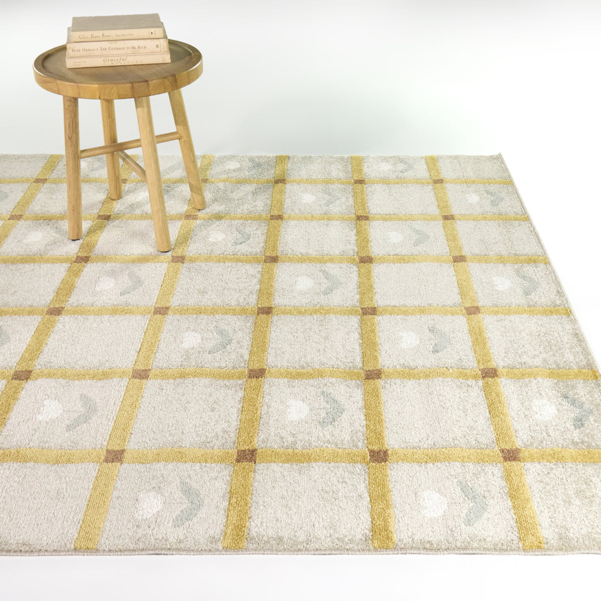 Linden Kids Boho Floral Check Area Rug