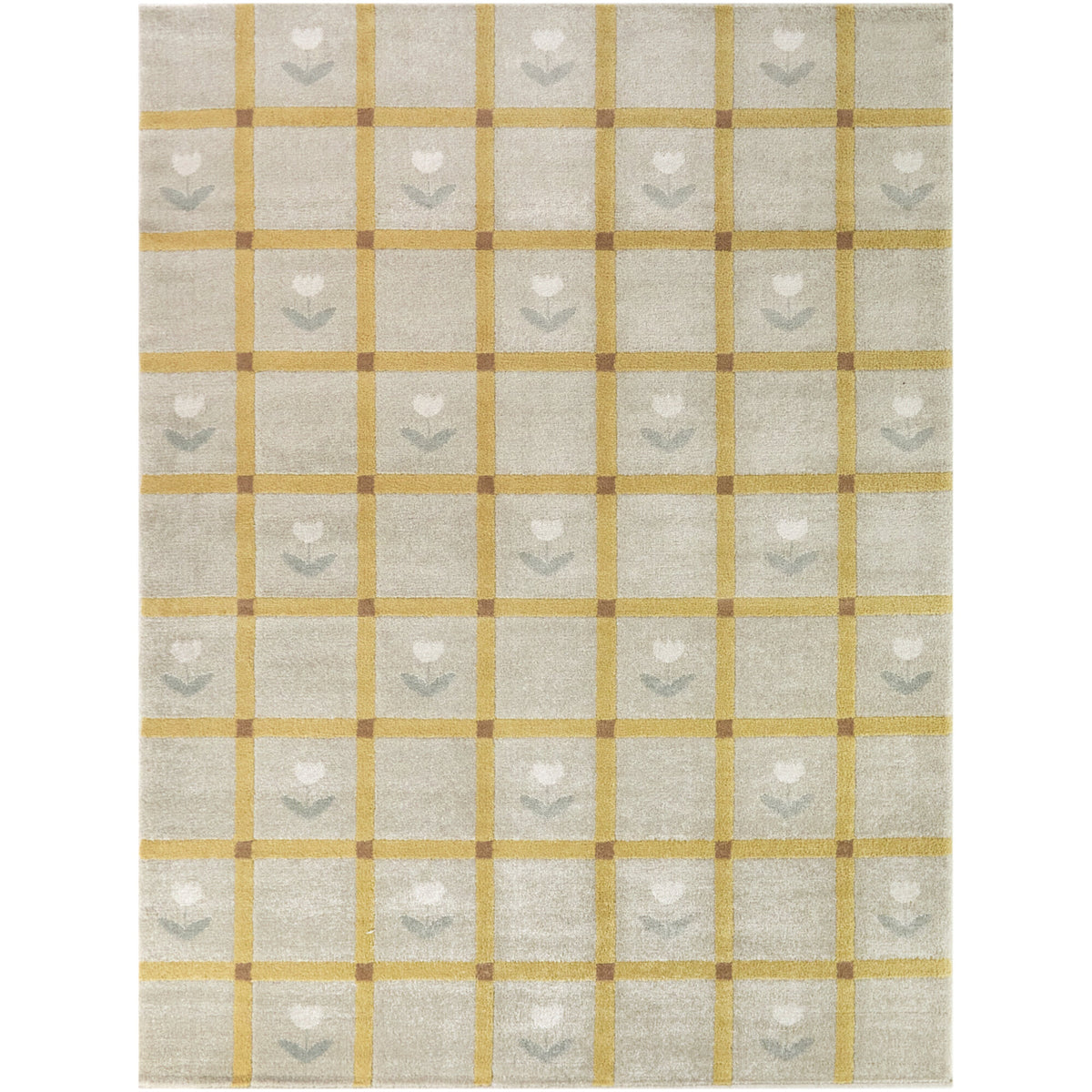 Linden Kids Boho Floral Check Area Rug