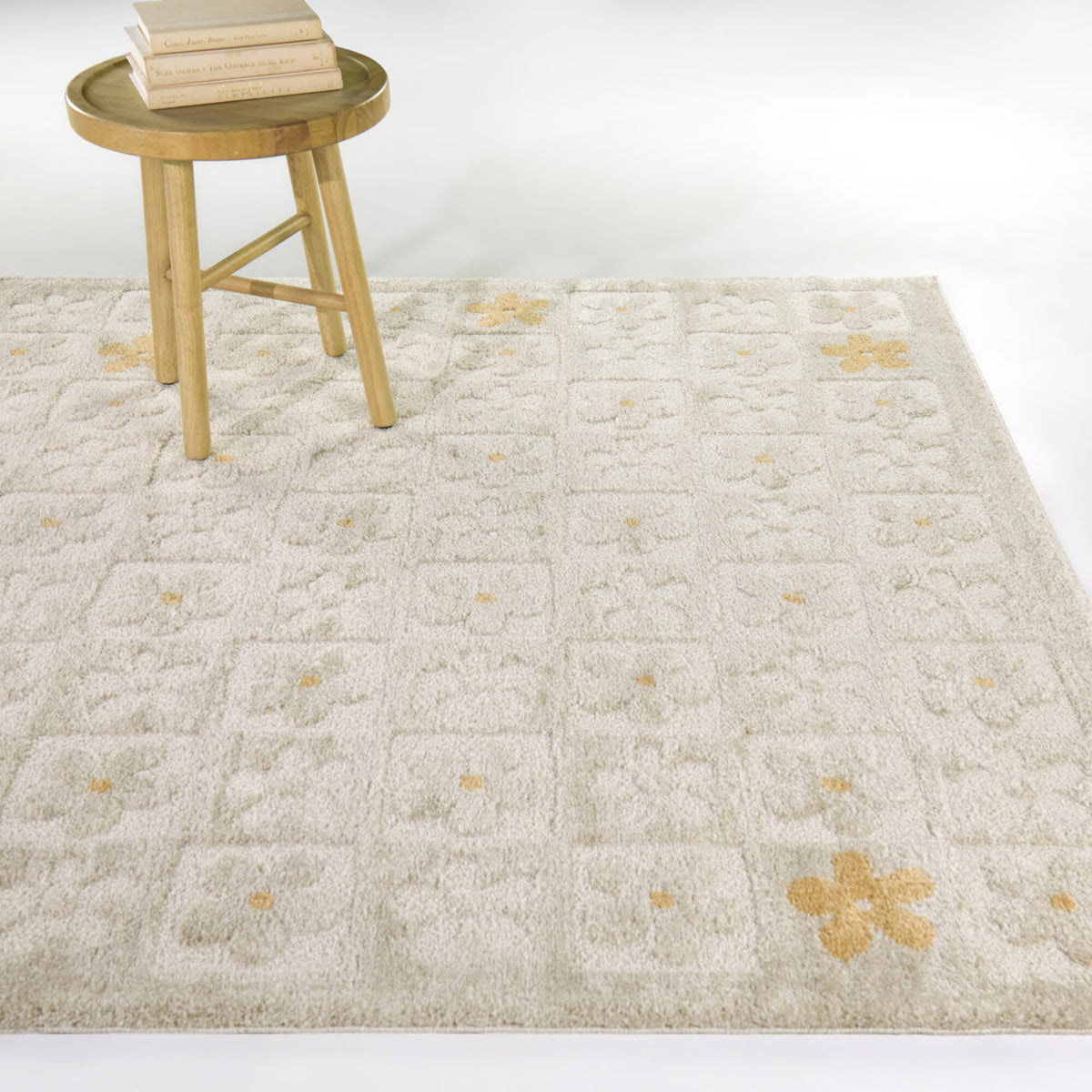 Helen Floral Checkered  Area Rug