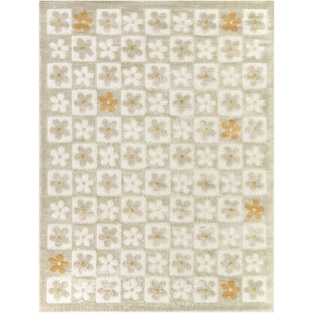 Helen Floral Checkered  Area Rug