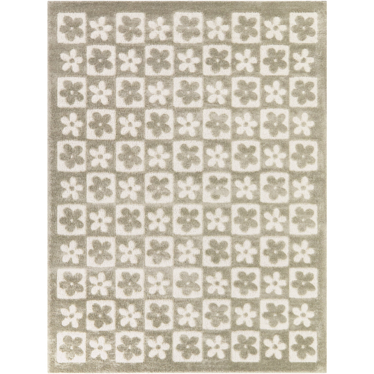 Helen Floral Checkered  Area Rug