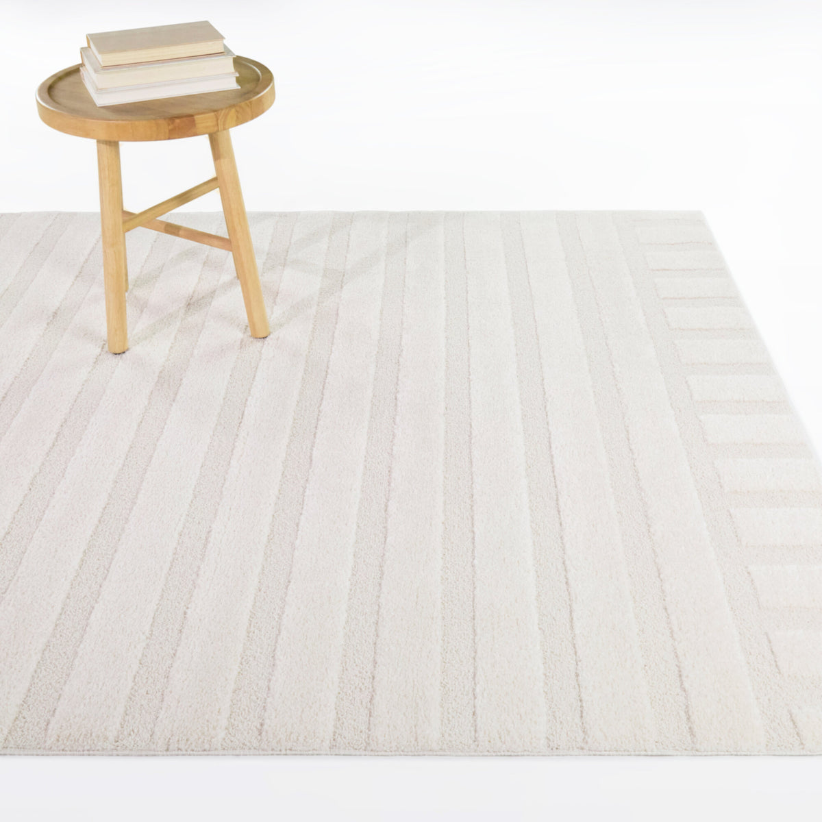 Derrida Striped Transitional  Area Rug