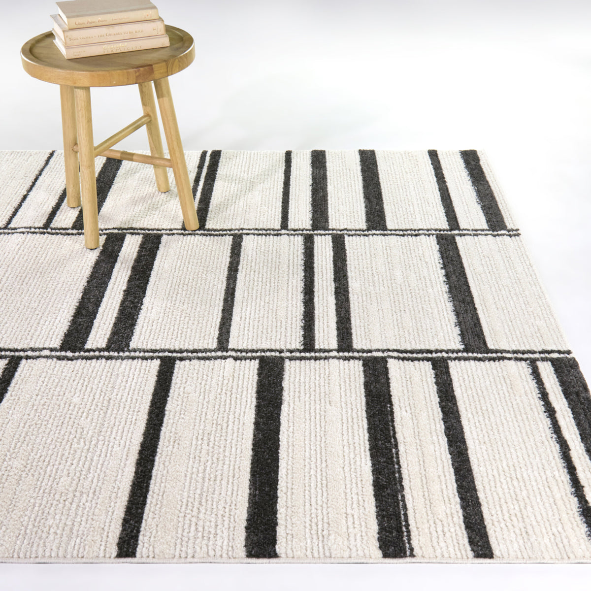 Edin Striped Transitional  Area Rug