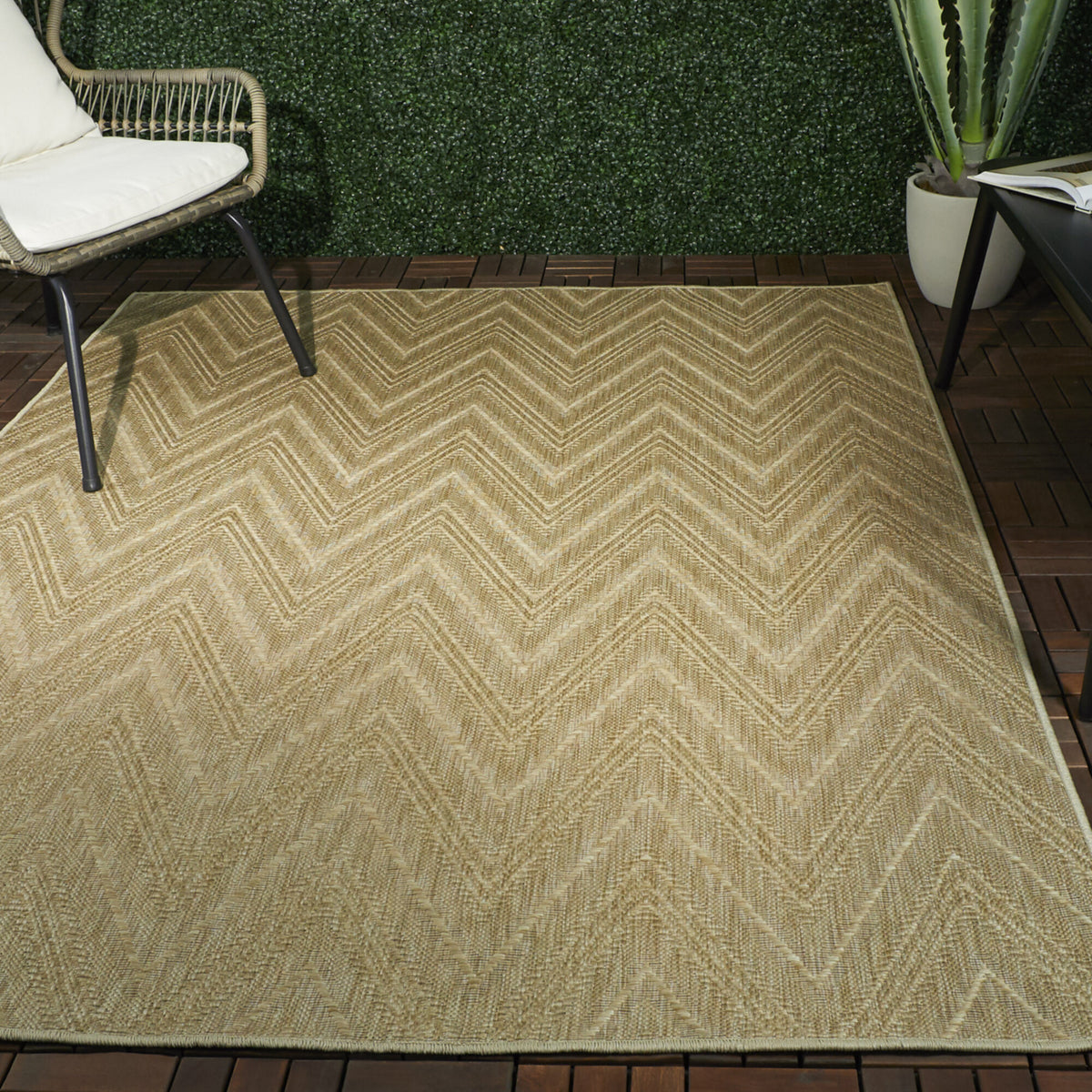Kava Chevron Flatweave Area Rug