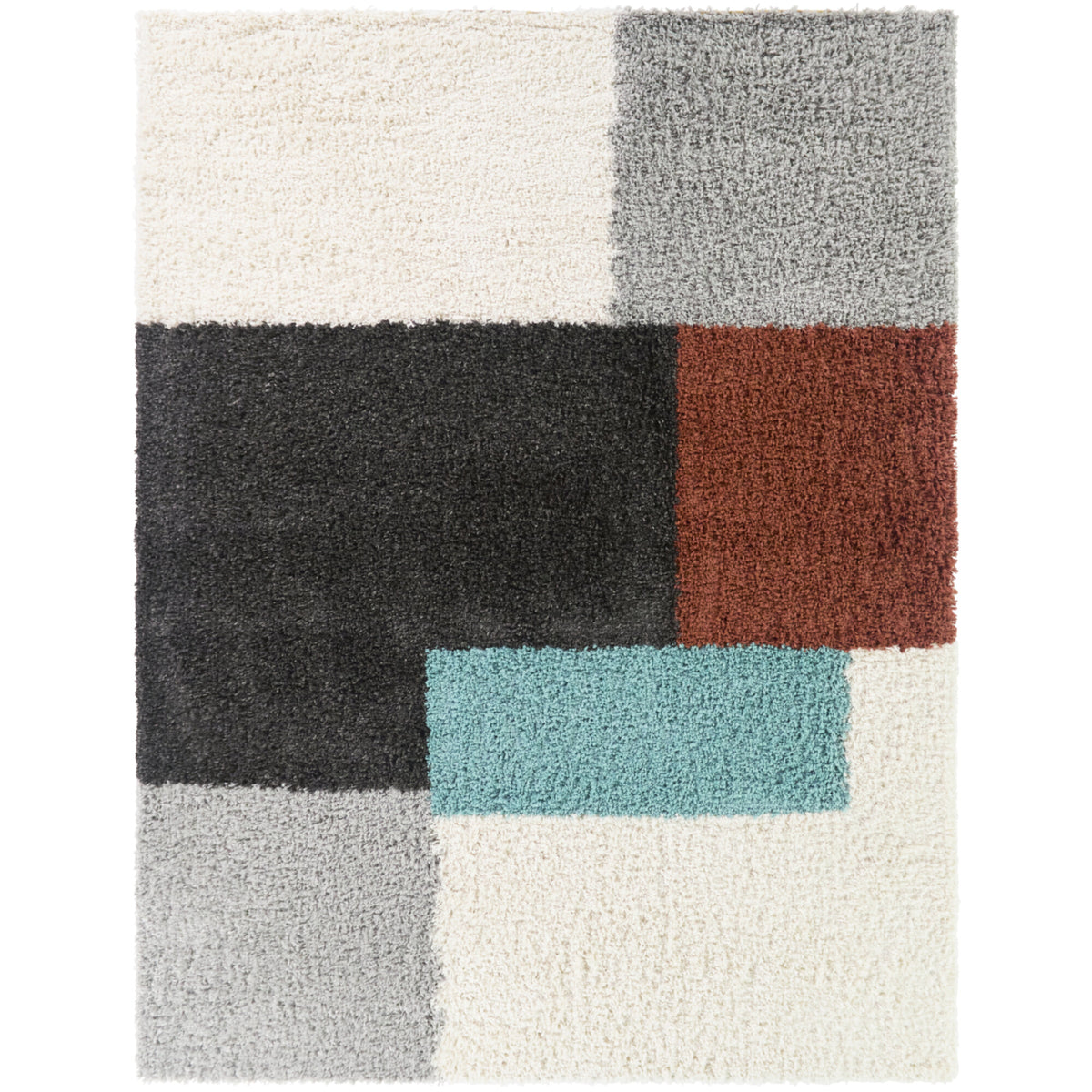 Mid Century Modern Color Block Area Rug