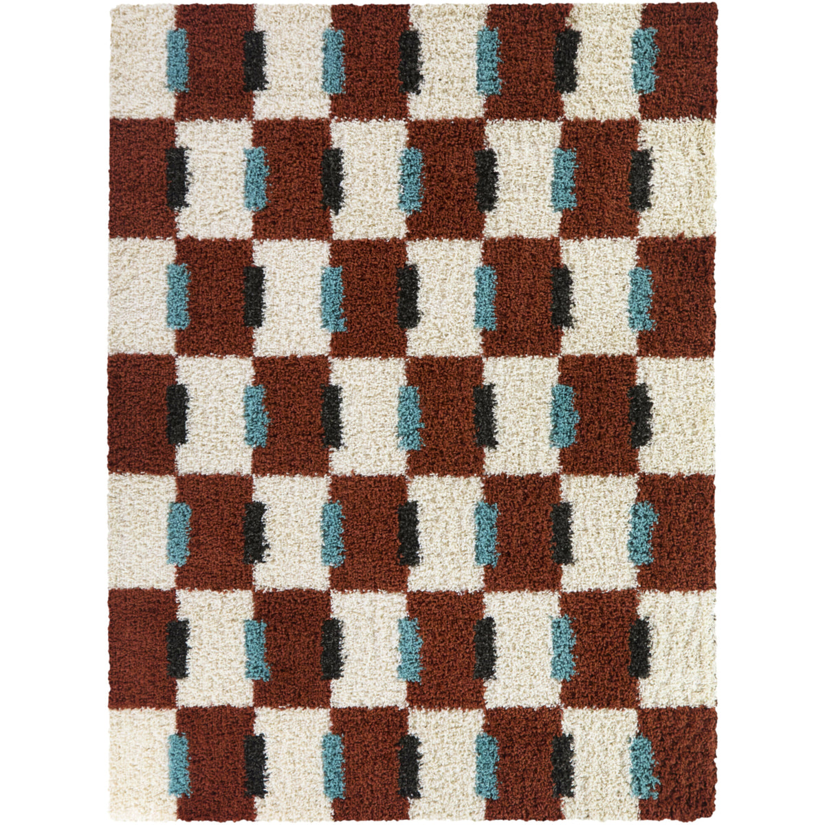 Hammes Checkered Shag Area Rug