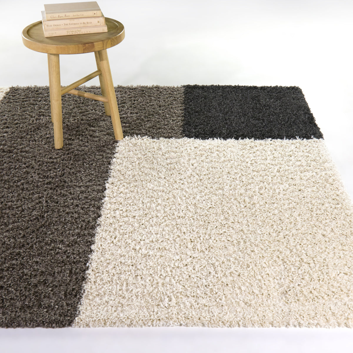 Roger Geometric Shag  Area Rug