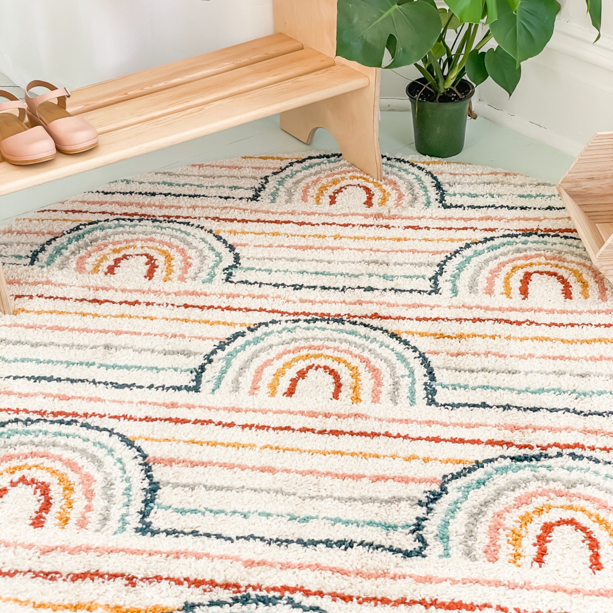 Hailey Kids Rainbow Stripe Area Rug - Balta Rugs