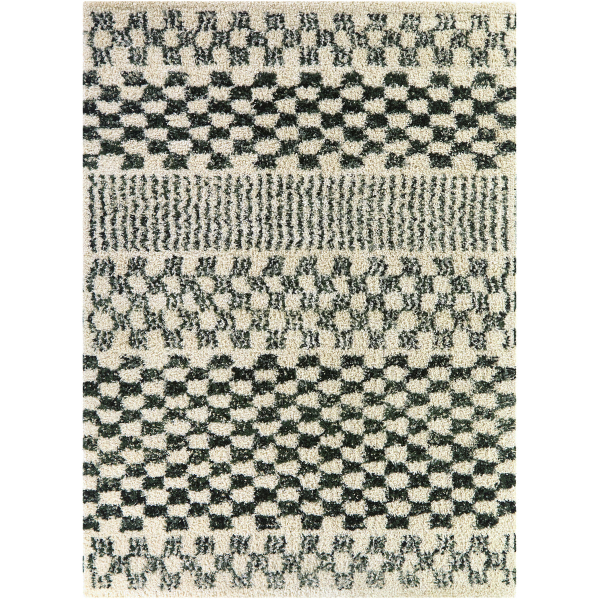 Mendieta Checkered Shag Area Rug