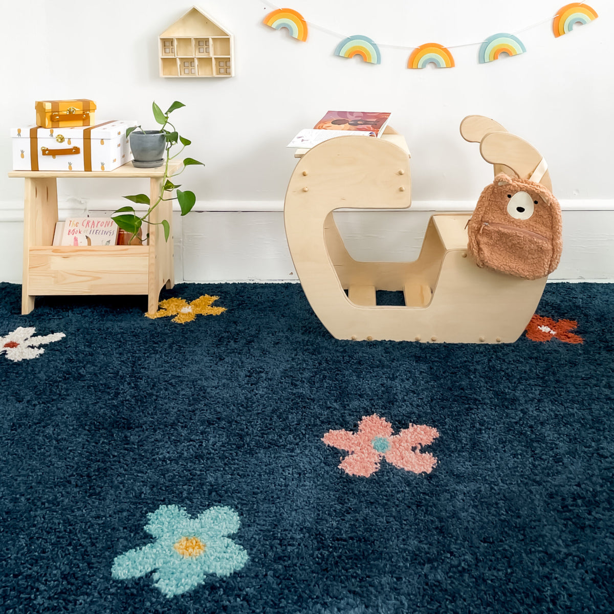 Floral Kids Shag Area Rug