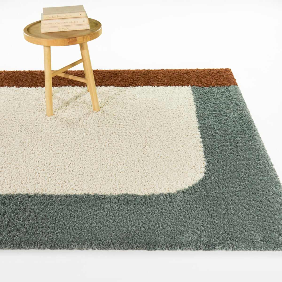 Leucon Assymetrical Border  Area Rug