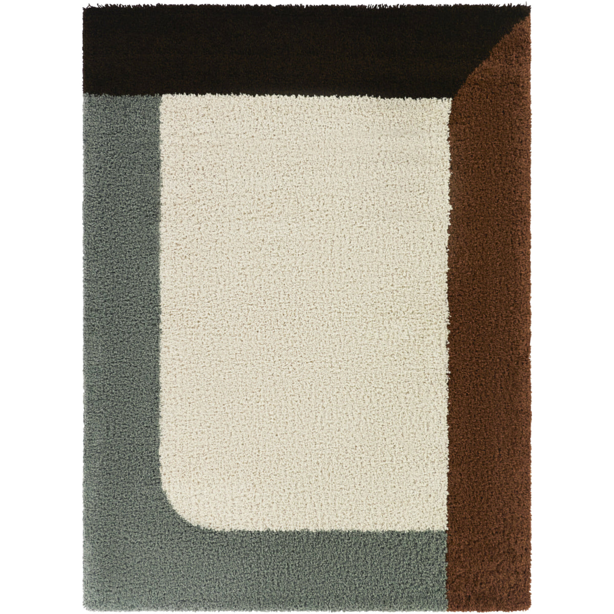 Leucon Assymetrical Border  Area Rug