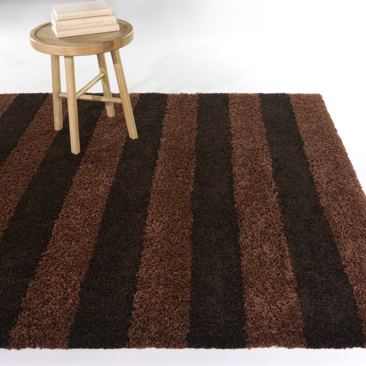 Bruice Striped Shag Area Rug