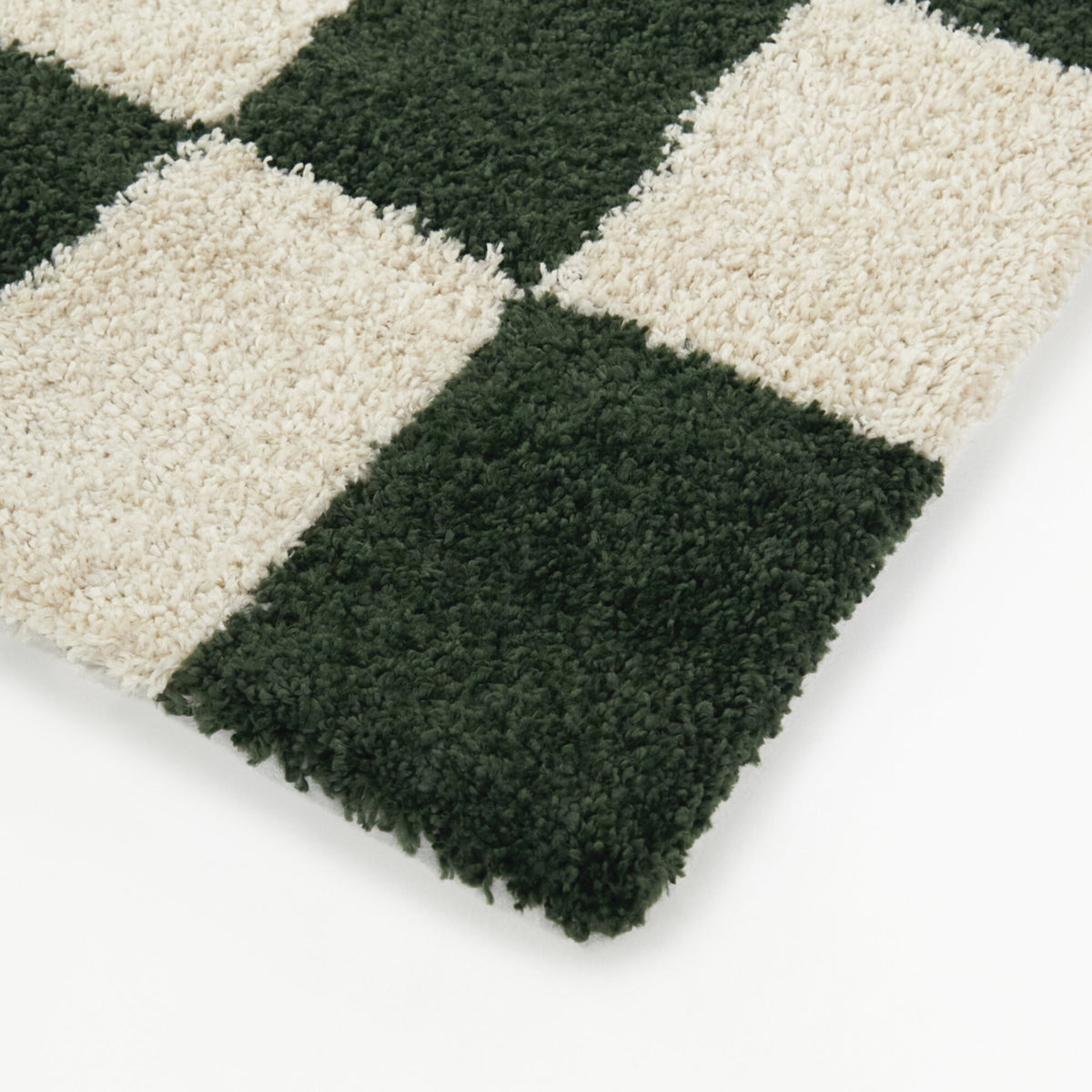 Leslie Checkered Shag Area Rug