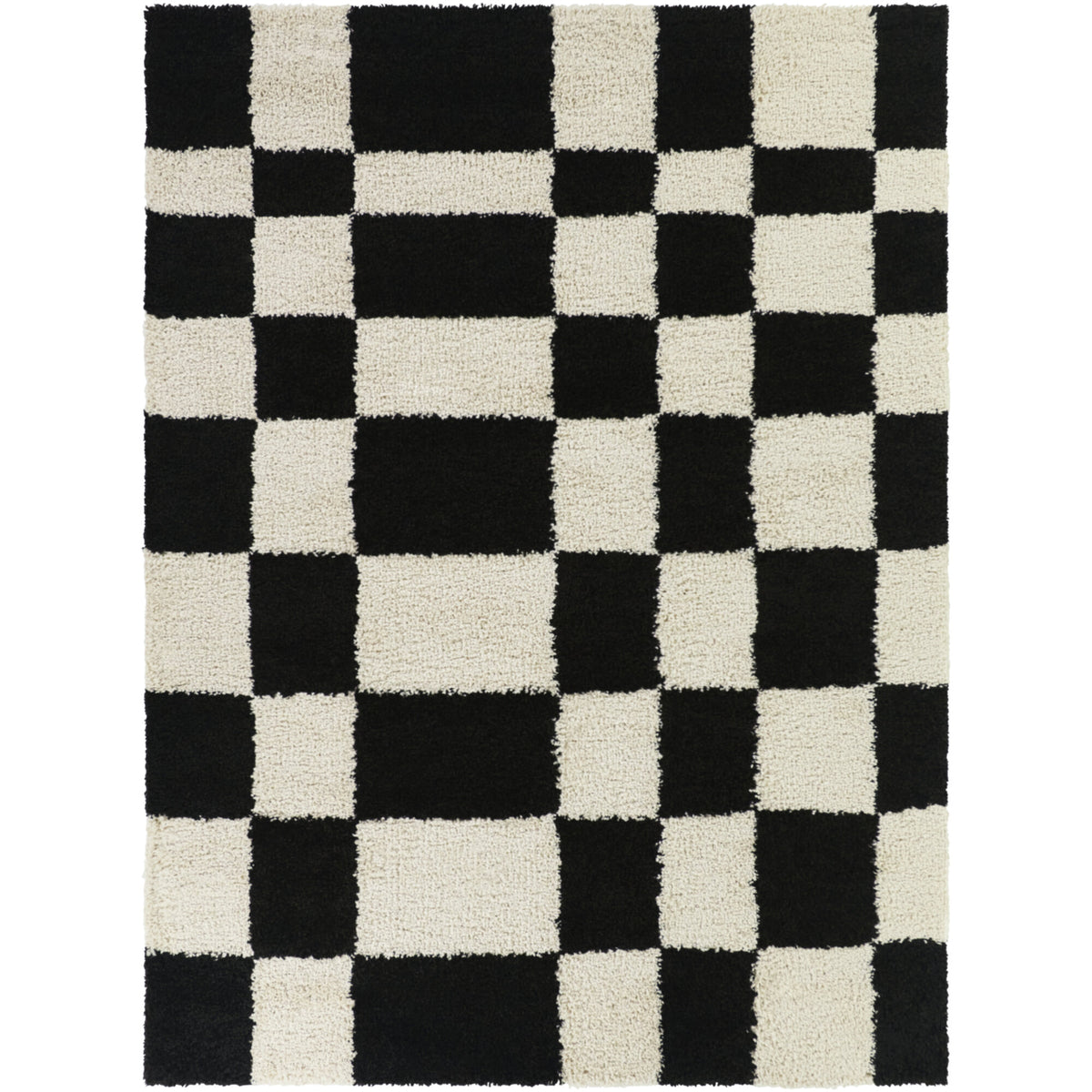 Leslie Checkered Shag Area Rug