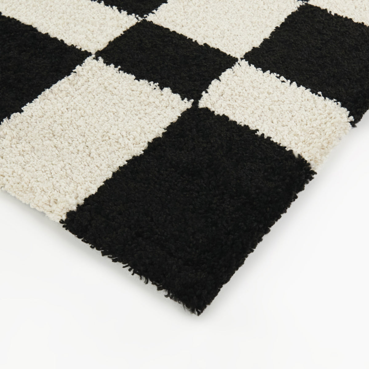 Leslie Checkered Shag Area Rug