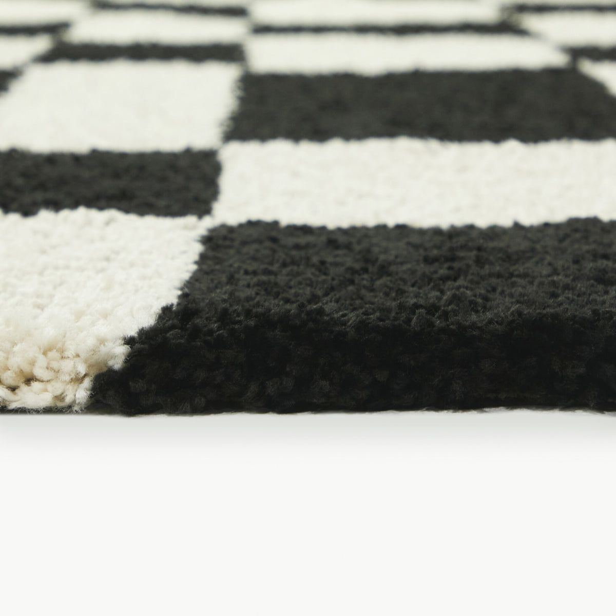 Leslie Checkered Shag Area Rug