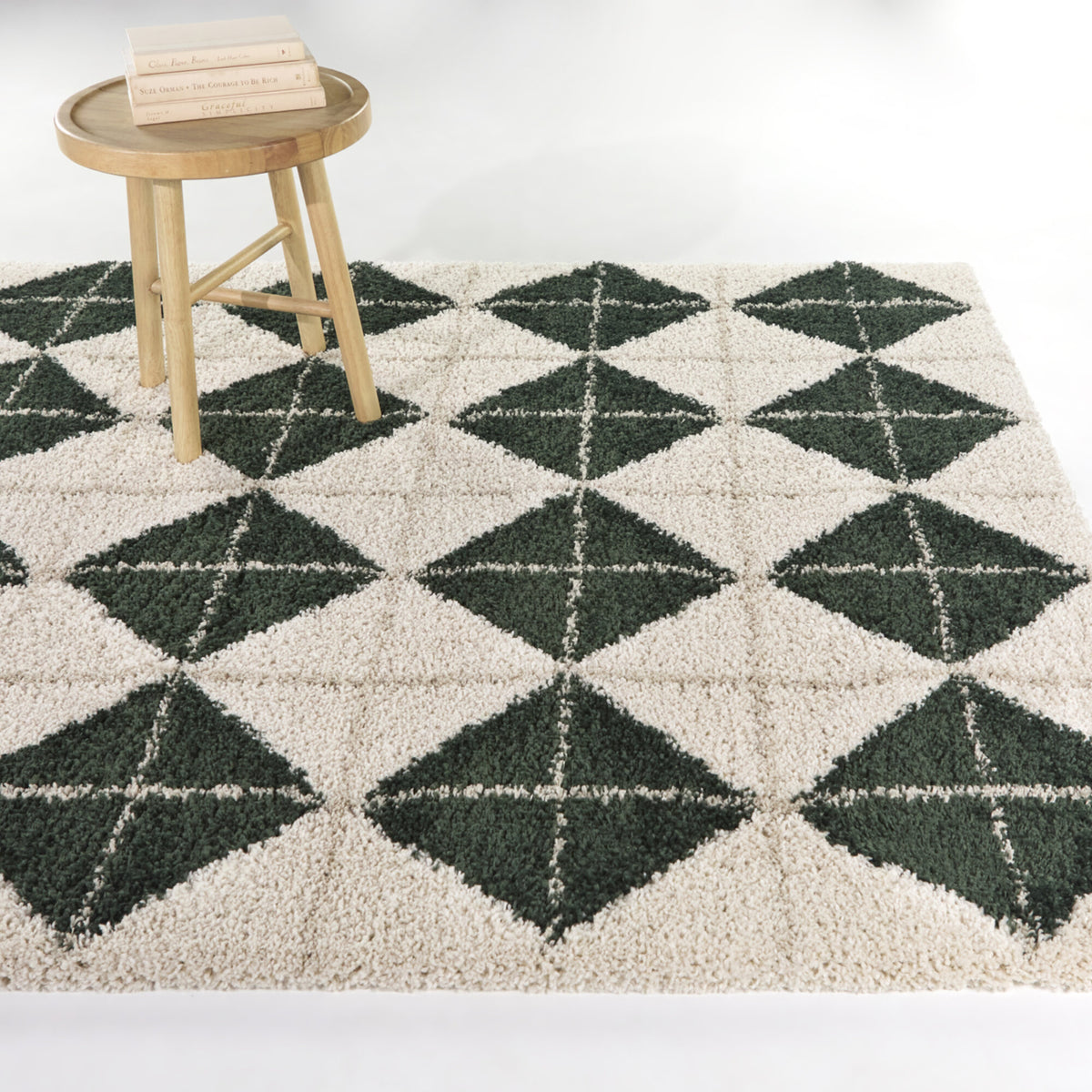 Quarterman Diamond Shag Area Rug