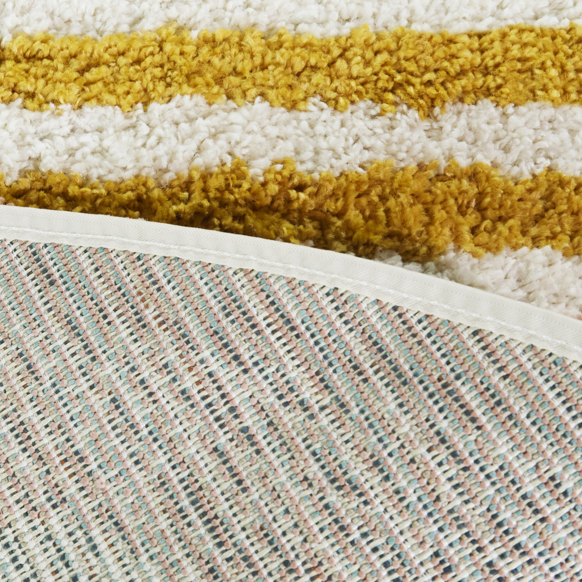 Linnea Scallop Border Stripe Area Rug