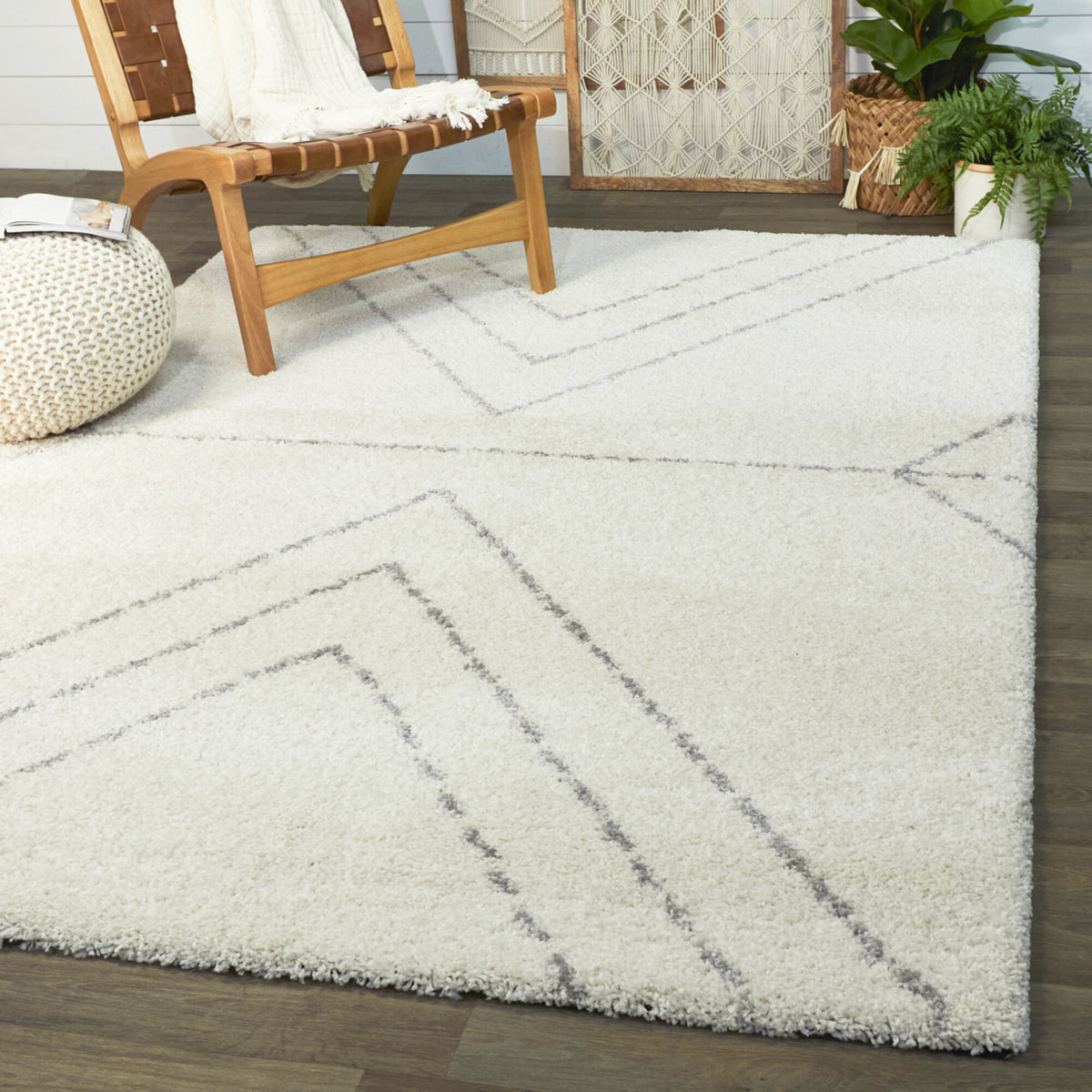 Fazeley Modern Tribal Shag Area Rug