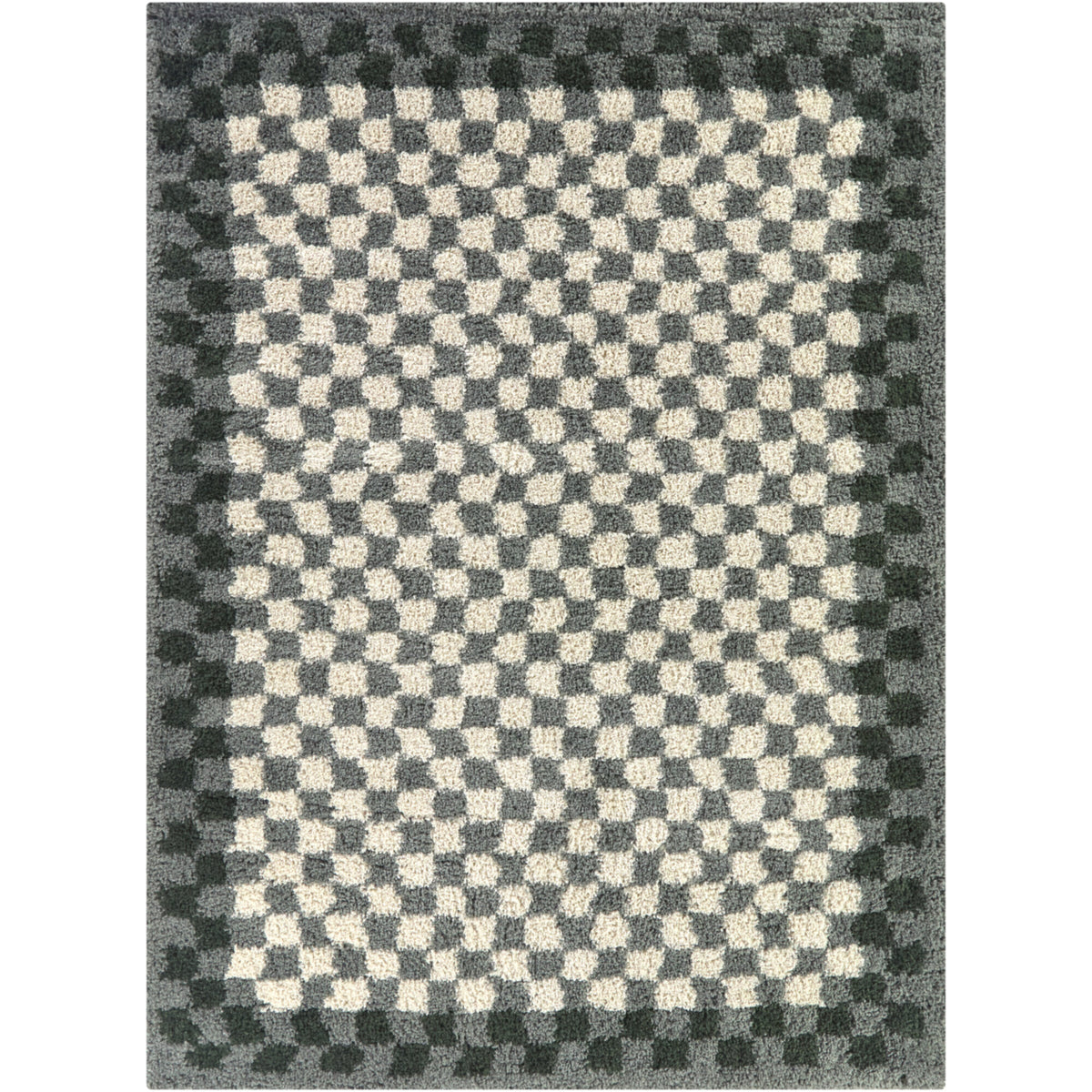Covey Checkered Shag Area Rug