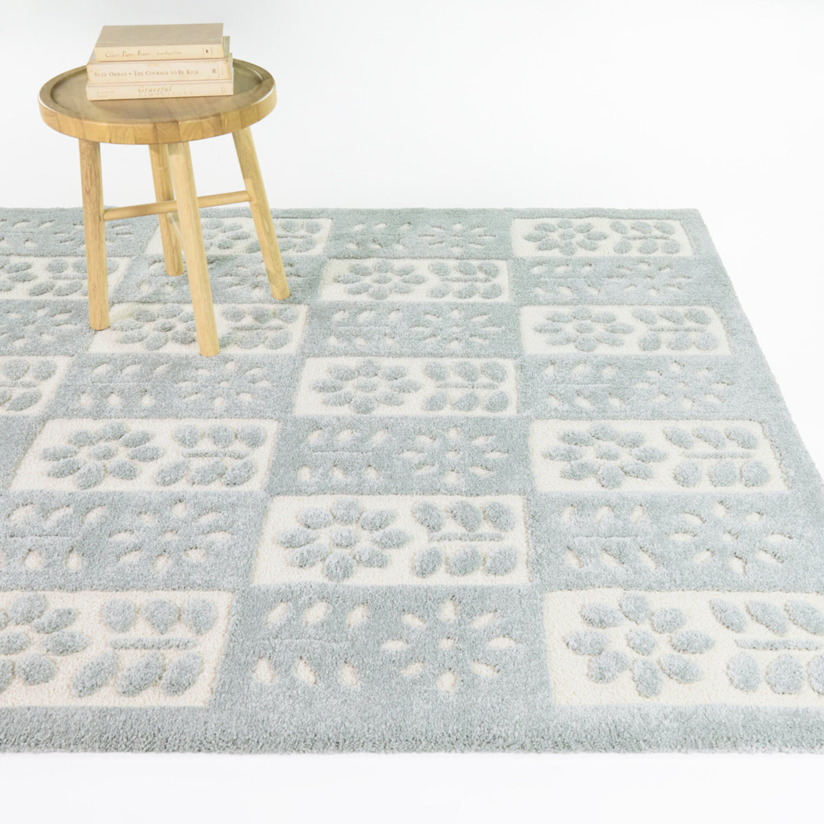 Hayden Checkered Floral Area Rug