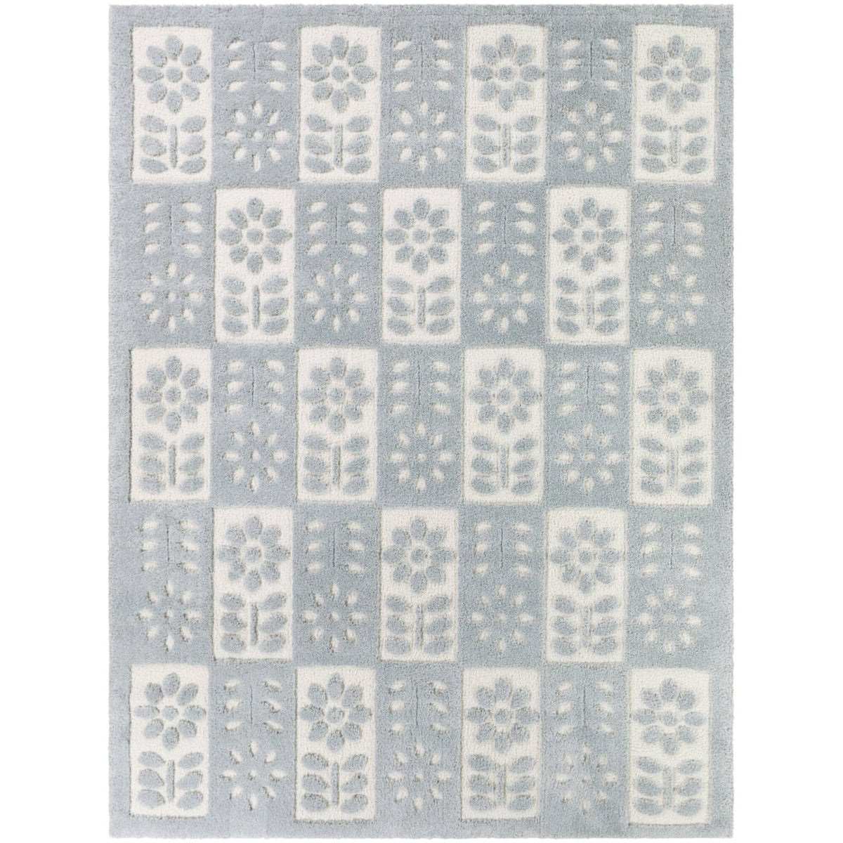 Hayden Checkered Floral Area Rug