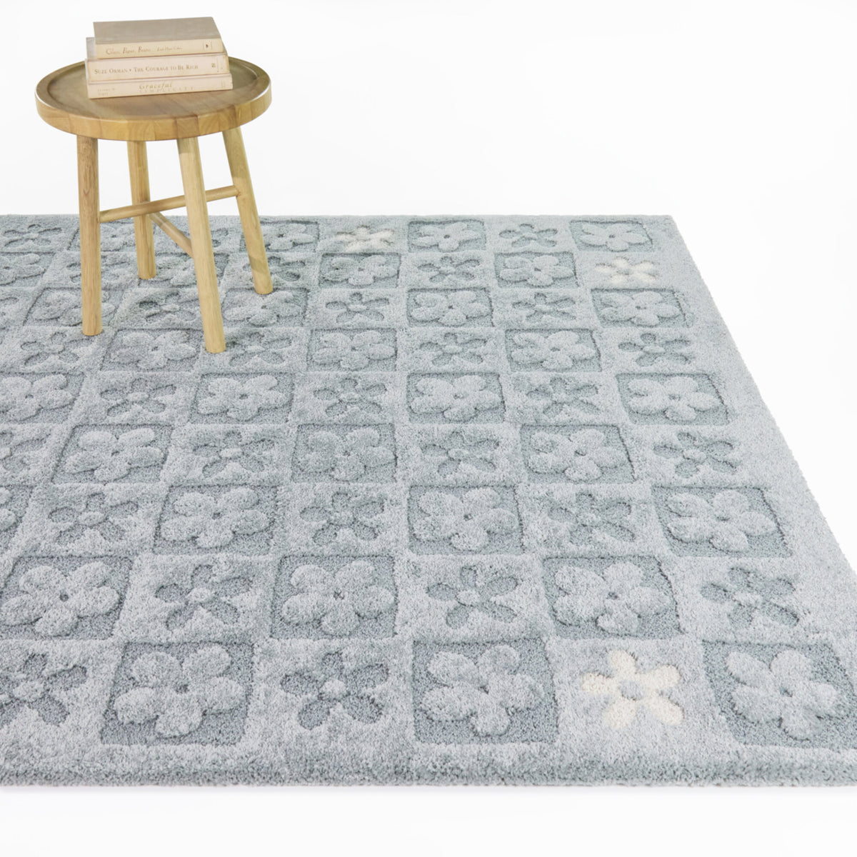 Alyson Checkered Floral Area Rug