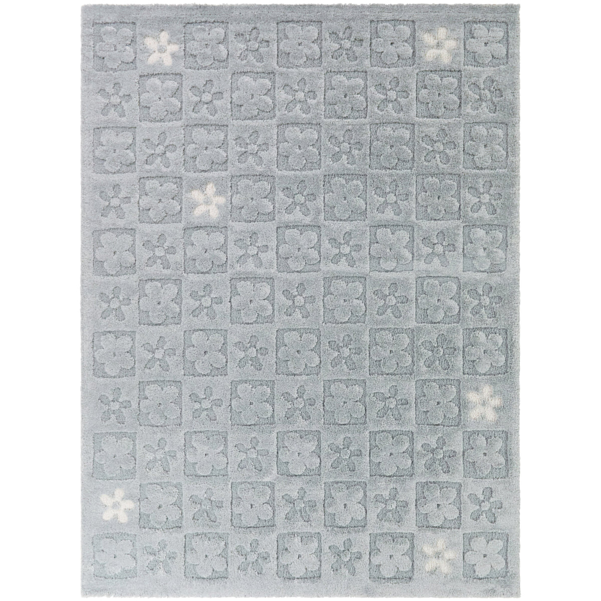 Alyson Checkered Floral Area Rug