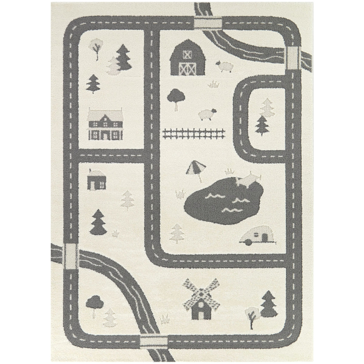 Country Roads Kids Map Area Rug