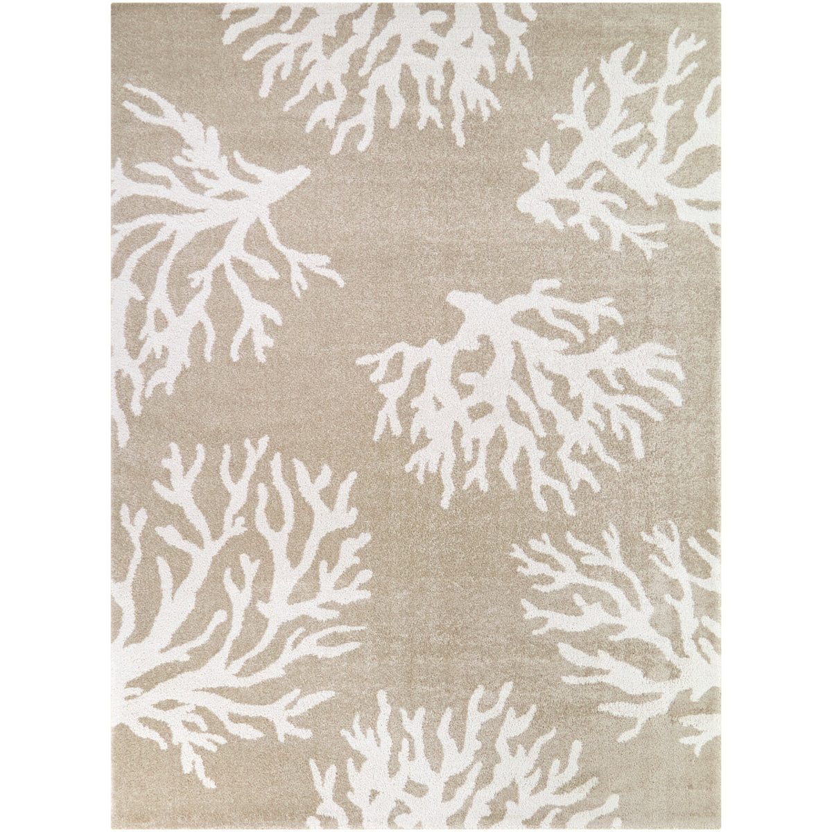 Caistor Coastal Coral Print Area Rug