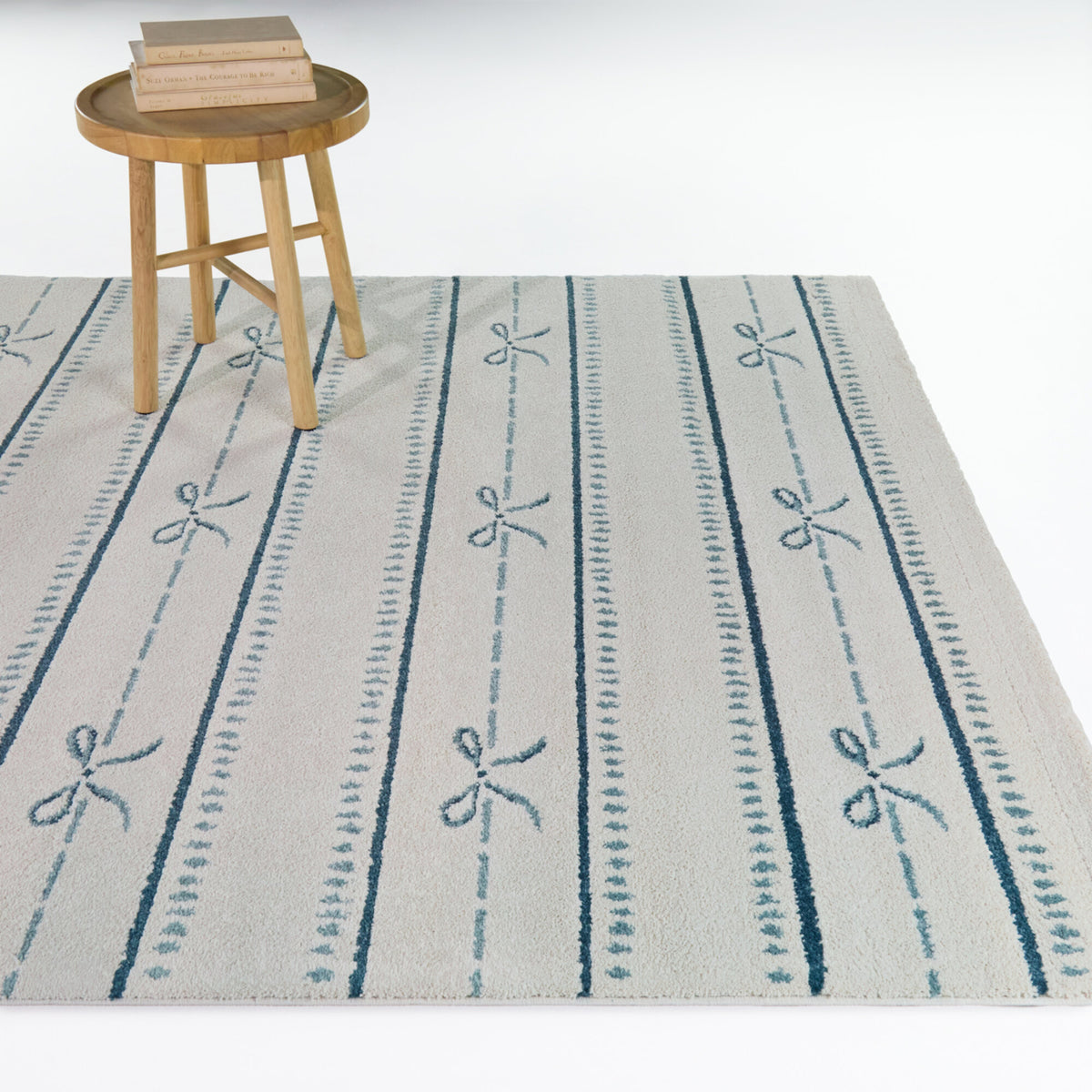 Lia Bow Horizontal Stripes Area Rug