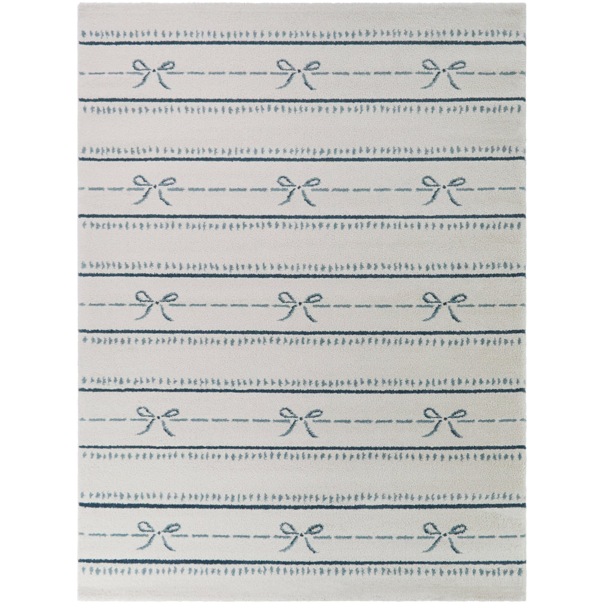 Lia Bow Horizontal Stripes Area Rug