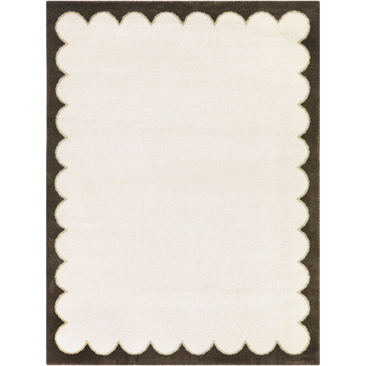Dominique Scalloped Border  Area Rug