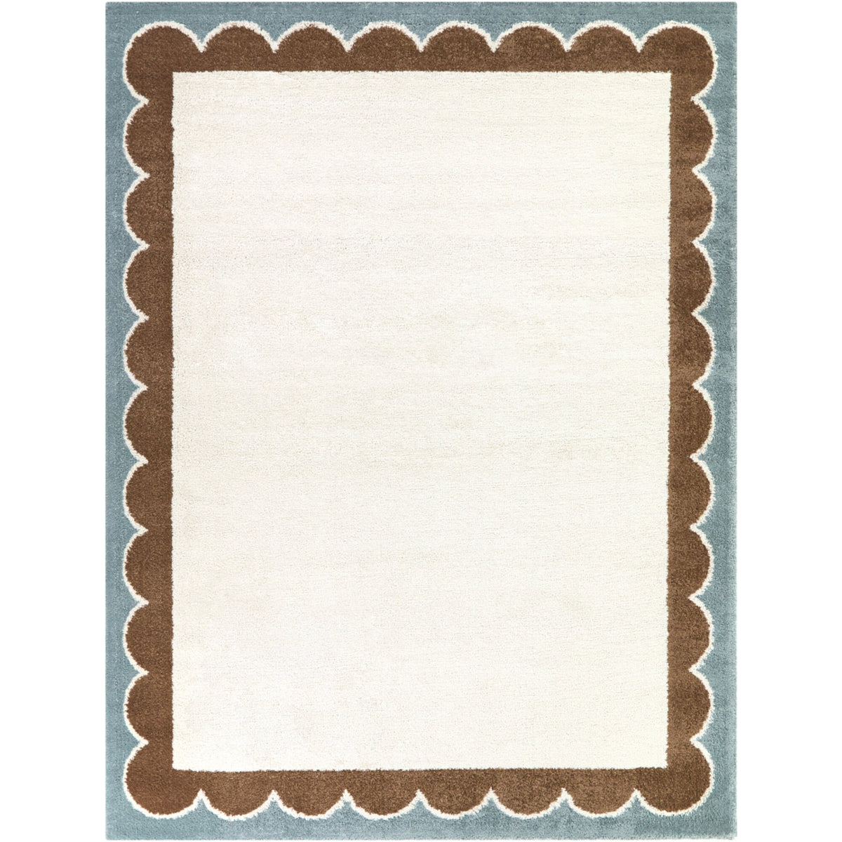 Caldeira Scalloped Border  Area Rug